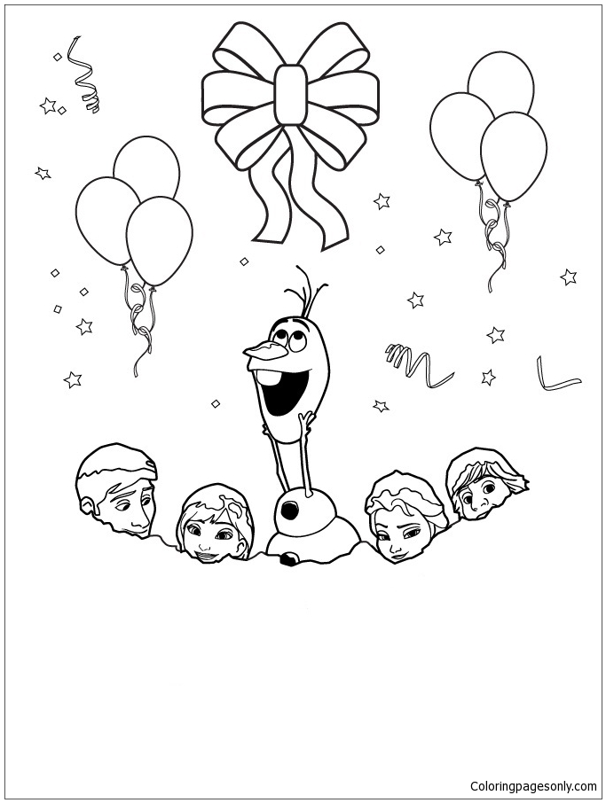 Замороженные персонажи в снегу из мультфильма "Замороженные персонажи"