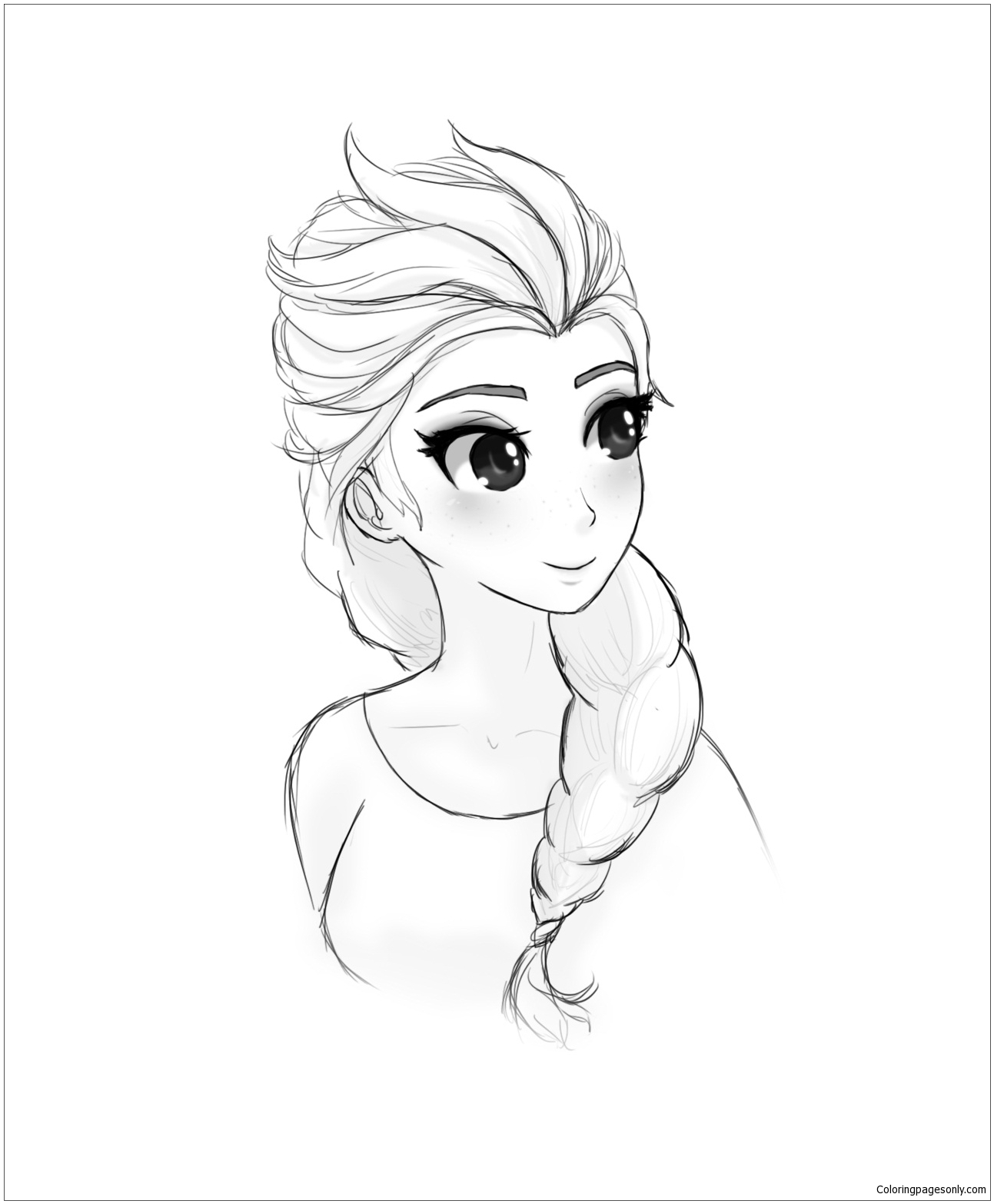 Frozen Elsa Sketch Coloring Page