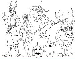 Frozen Halloween Coloring Page