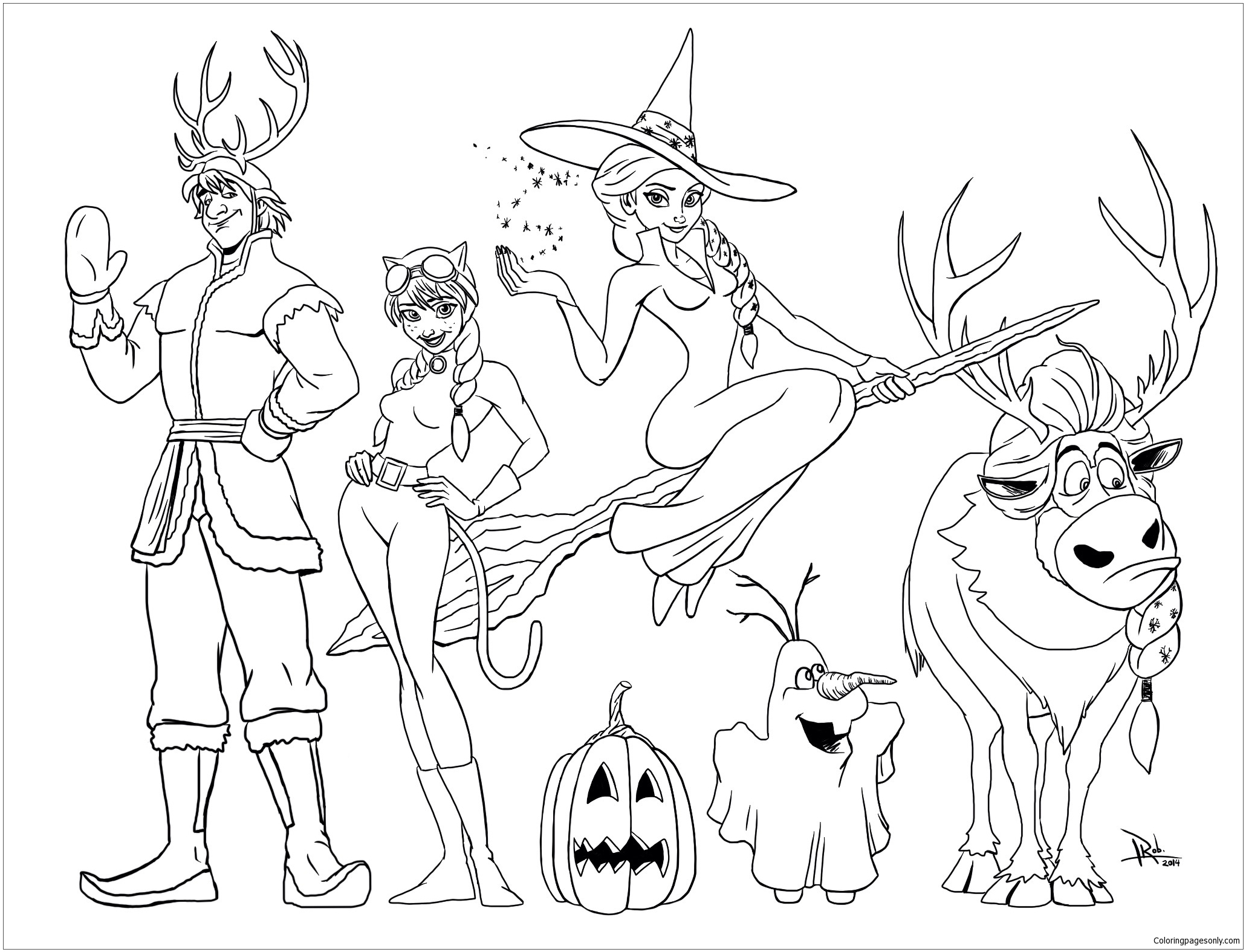 Frozen Halloween Coloring Pages   Halloween Coloring Pages ...