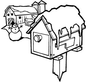 Frozen Mailbox On Christmas Day Coloring Pages
