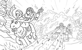 Frozen Northern Lights Avalanche Run Coloring Page