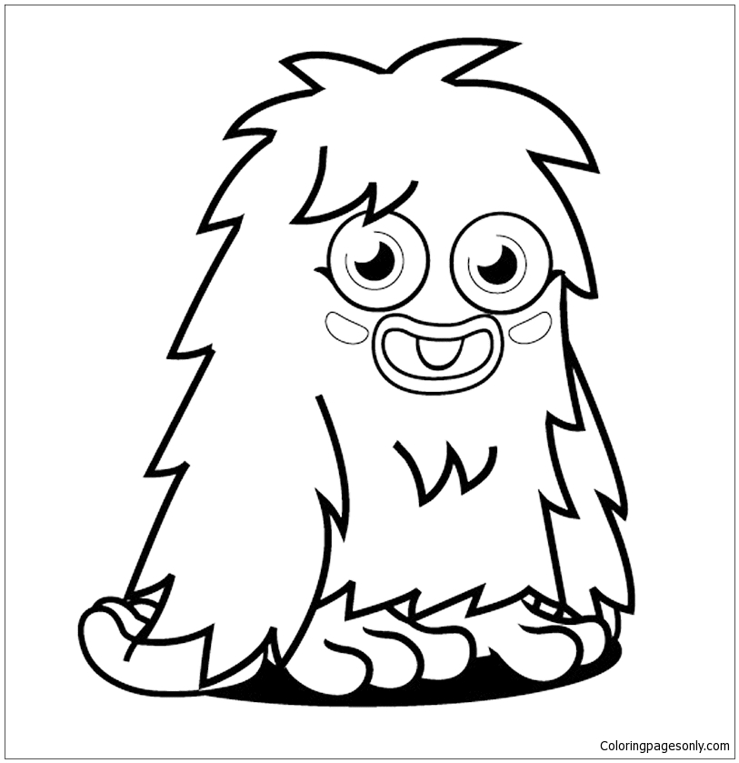Funny Cartoon Gray Monster Coloring Pages
