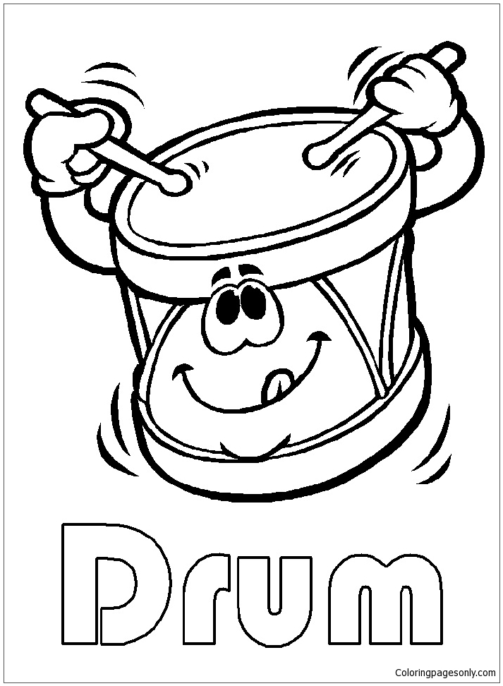 Funny Drum Coloring Pages