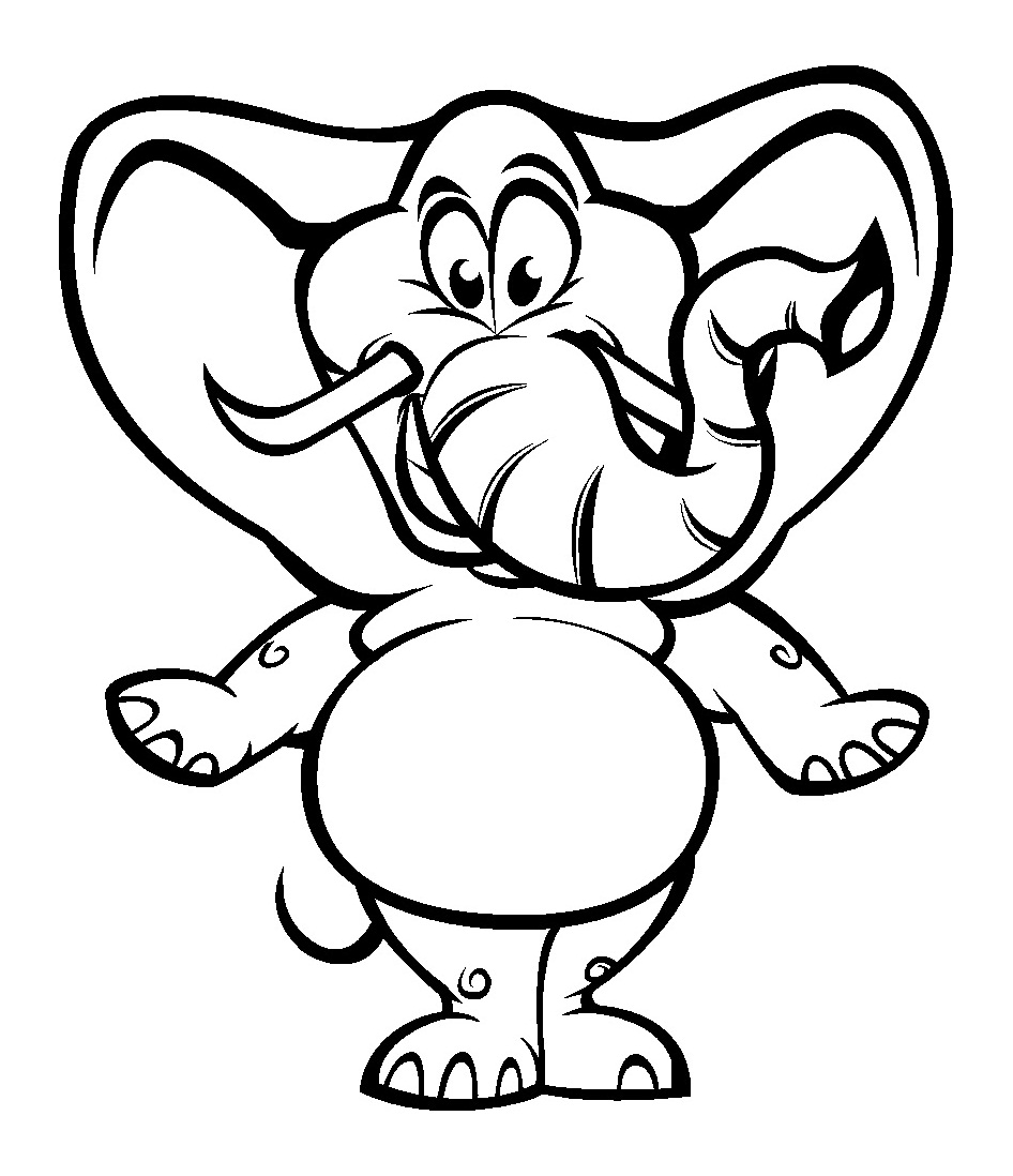 Funny Elephants So Cute Coloring Pages