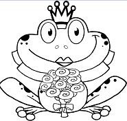 Funny Frog Queen Coloring Page