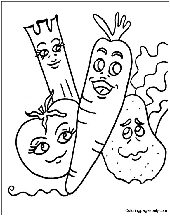 Funny Fruits Coloring Pages
