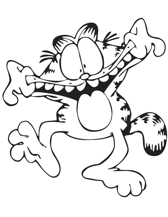 Pagina da colorare divertente di Garfield