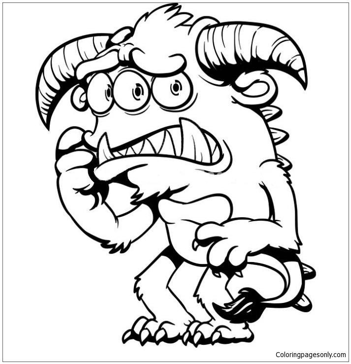 funny monster coloring page  free coloring pages online