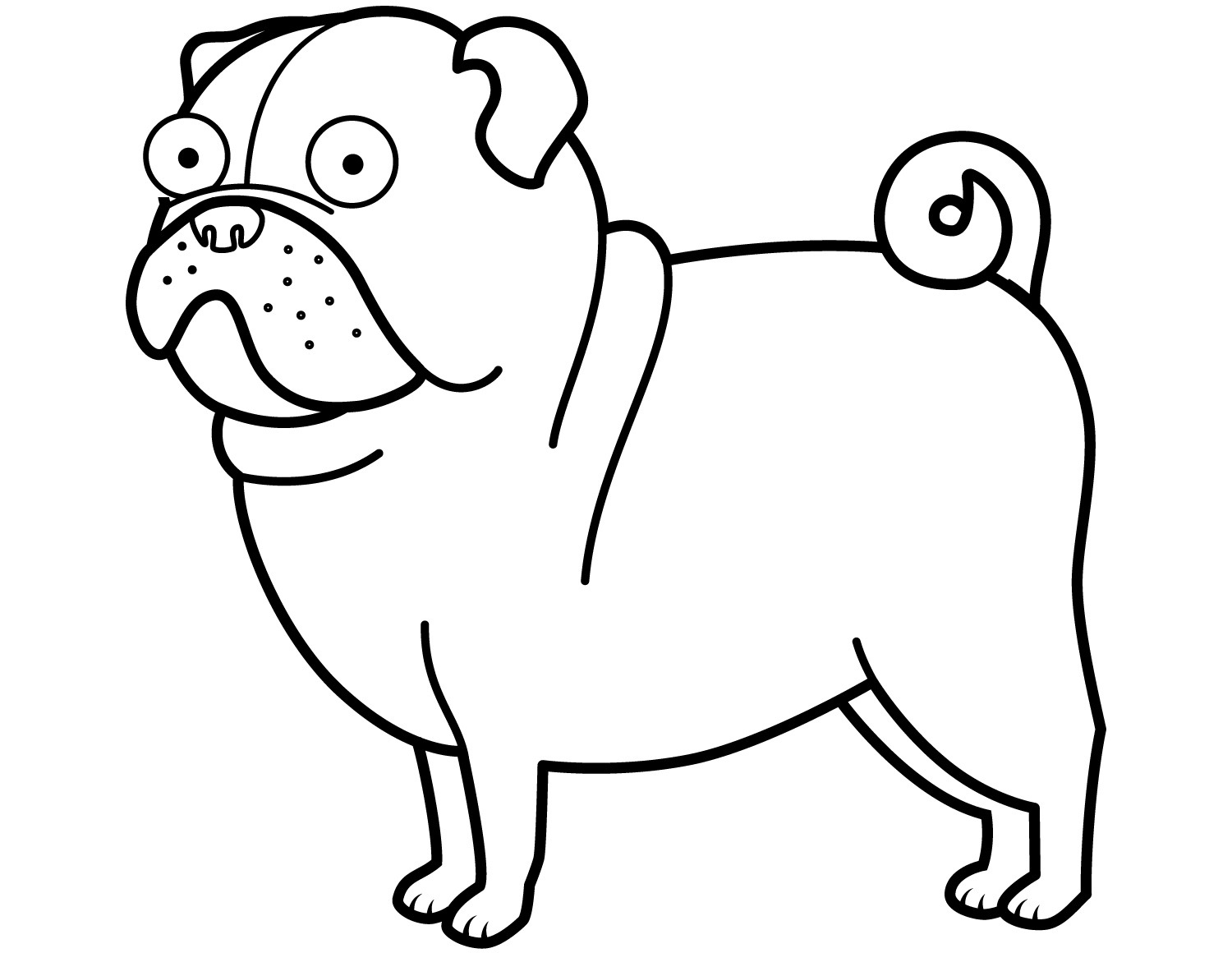 Funny Pug Coloring Pages