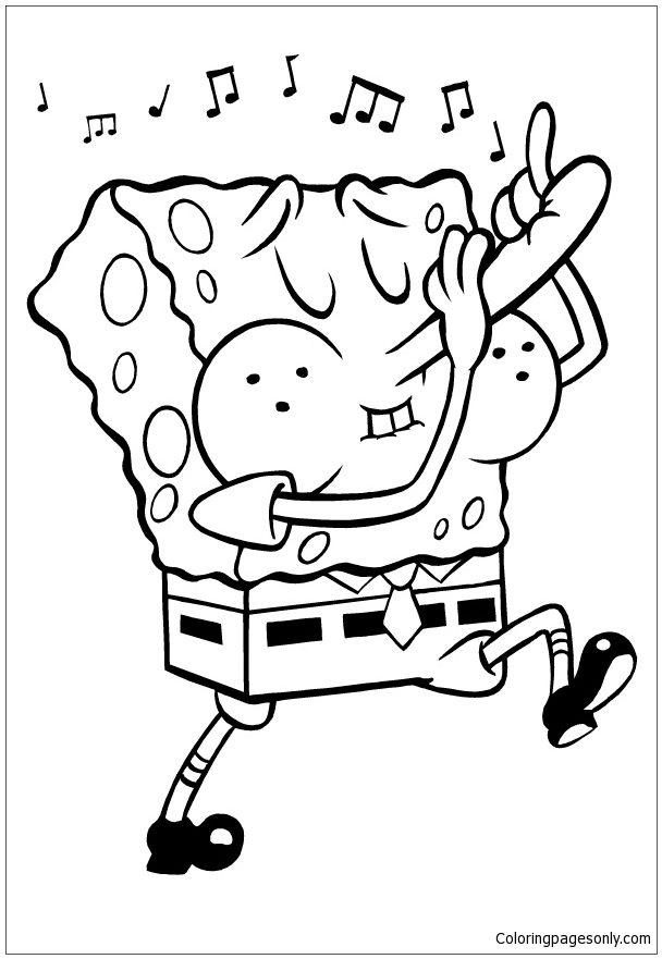 Bob Esponja engraçado para colorir