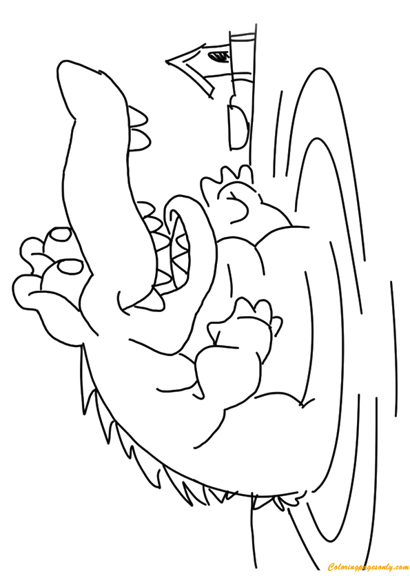 Funny Tick Tock The Crocodile Coloring Pages