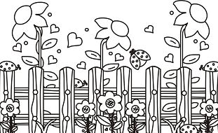 Garden Scene Coloring Pages