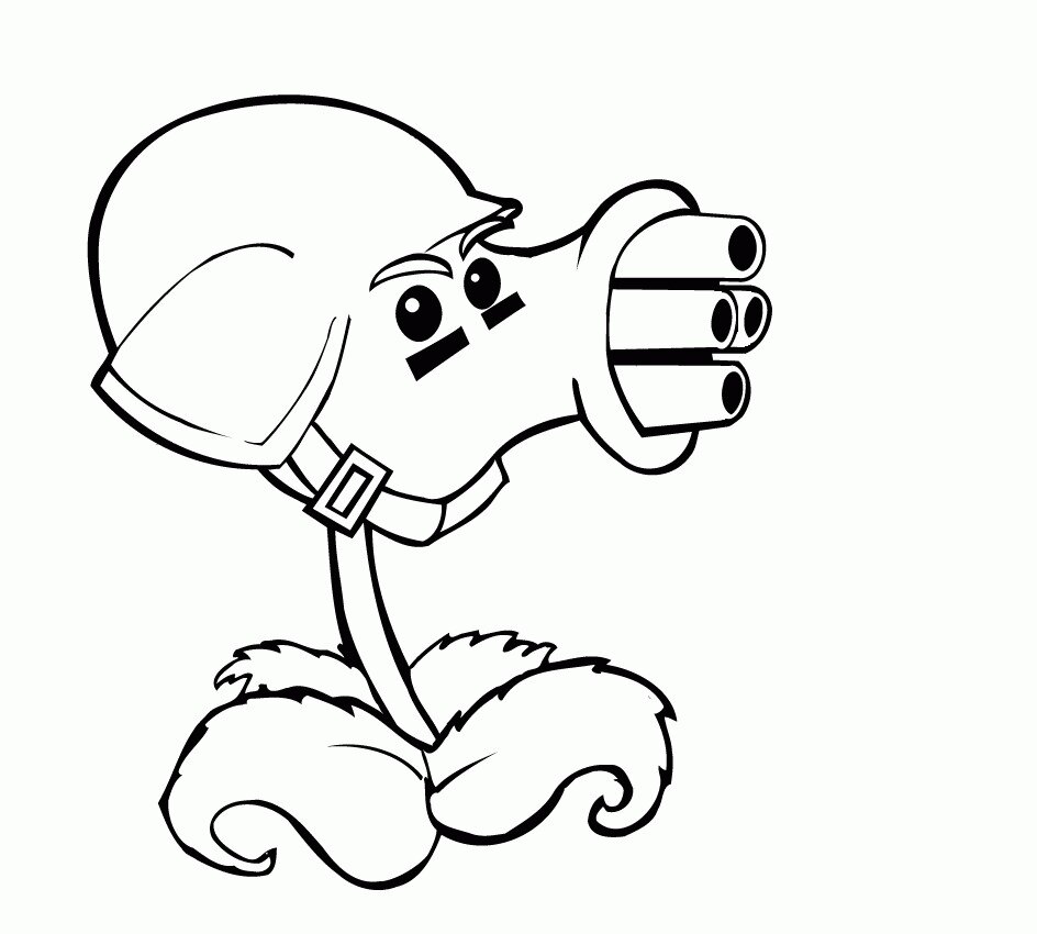 Gatling Pea Coloring Page