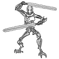 General Grievous from Star Wars Coloring Page