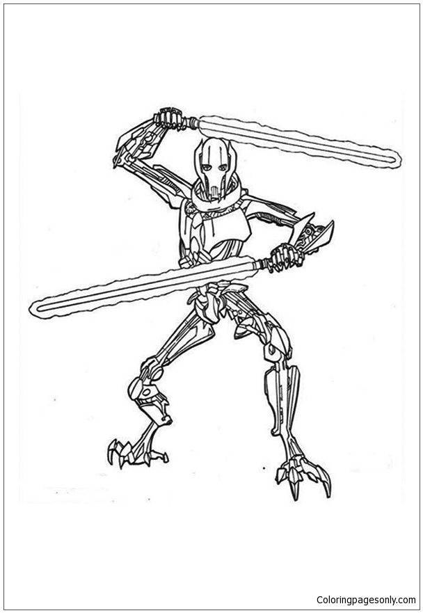 Download General Grievous from Star Wars Coloring Pages - Cartoons Coloring Pages - Free Printable ...