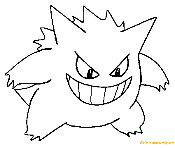 Gengar Pokemon Coloring Pages