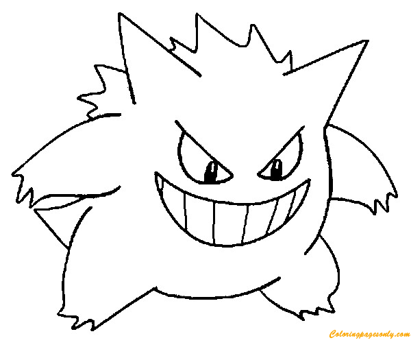 Gengar Pokemon Coloring Page