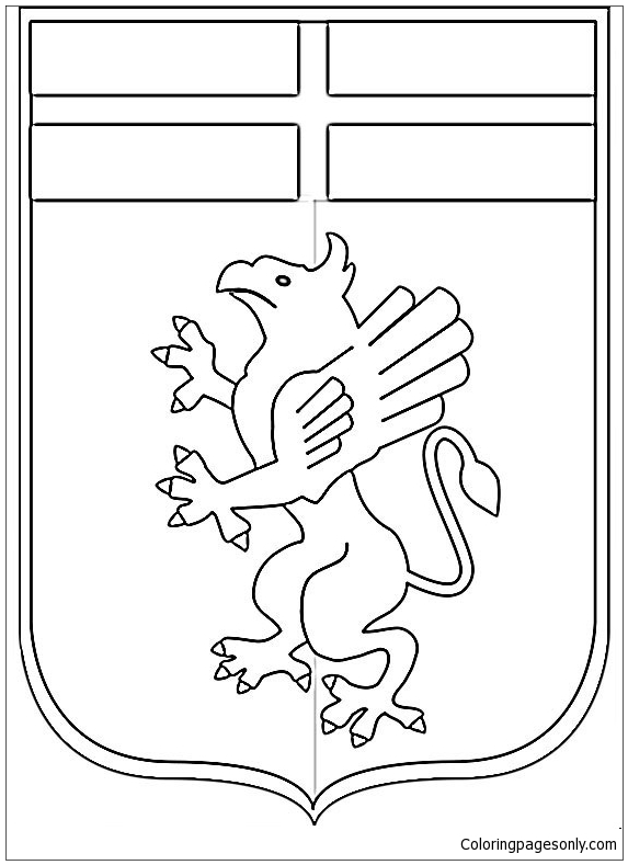 Genoa C.F.C. Coloring Pages - Soccer Clubs Logos Coloring Pages