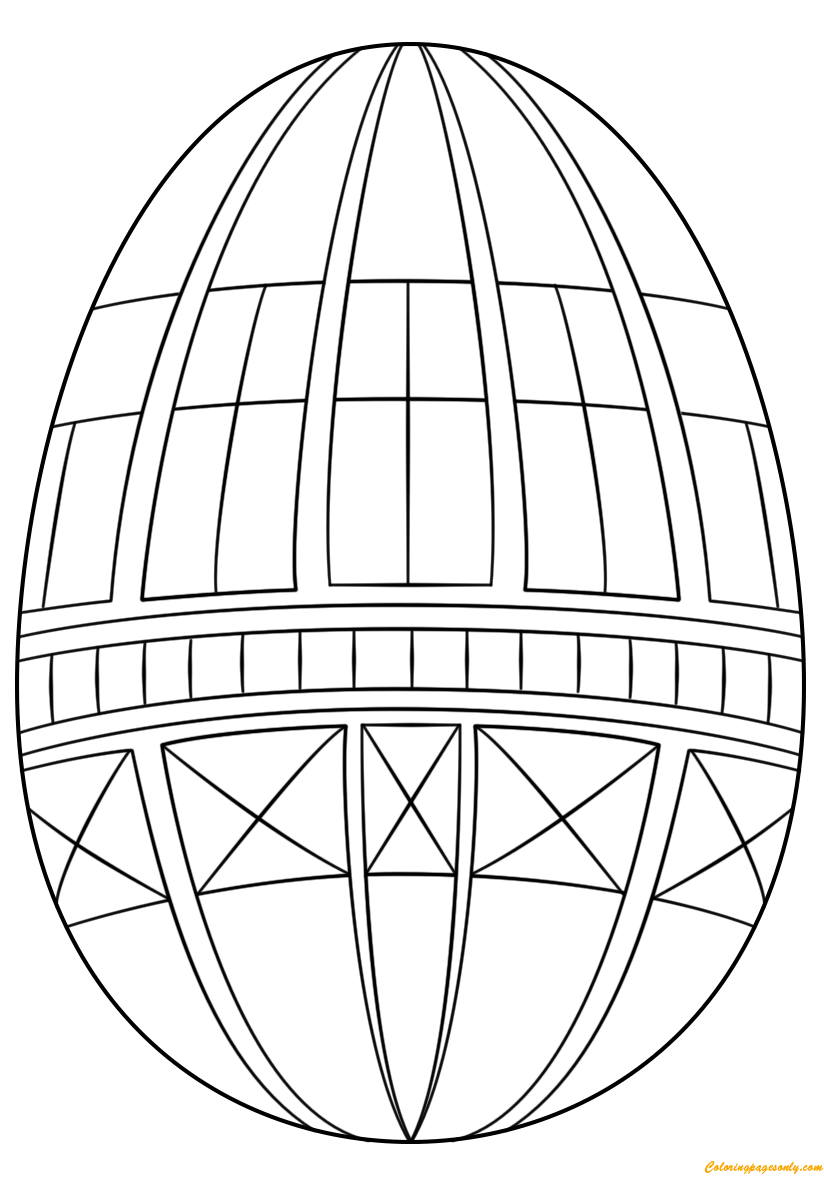 Oeuf de Pâques décoré géométriquement à partir d'œufs de Pâques