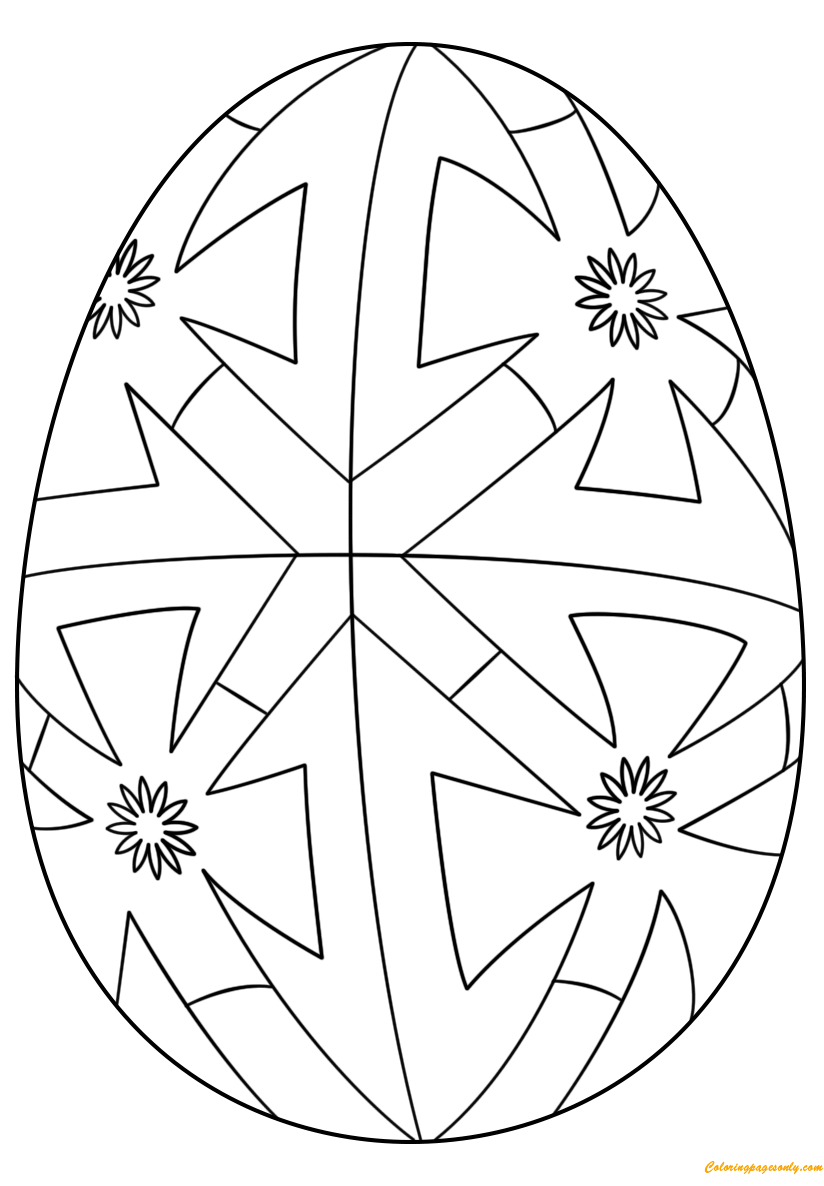 Geometric Decorated Easter Eggs Coloring Pages