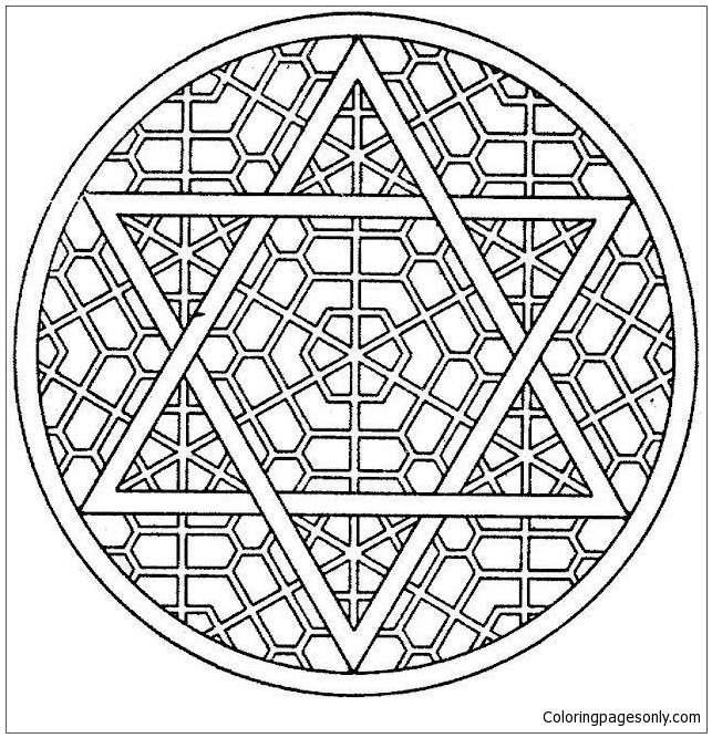 Geometry blocks Mandala Coloring Page