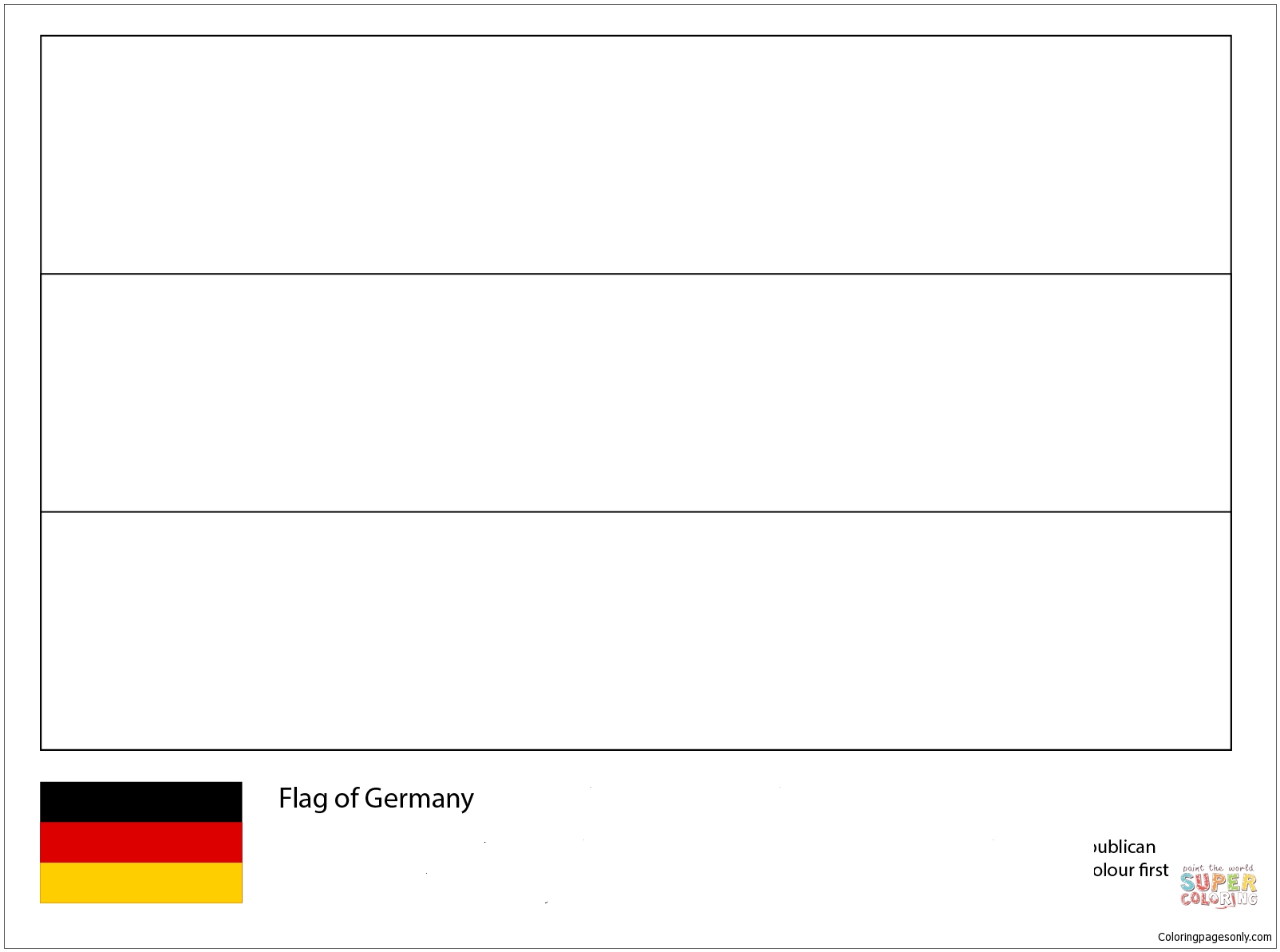 Printable German Flag Coloring Page