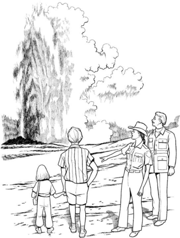 Geyser In Yellowstone National Park Coloring Pages