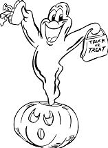 Ghost In A Pumpkin Coloring Pages