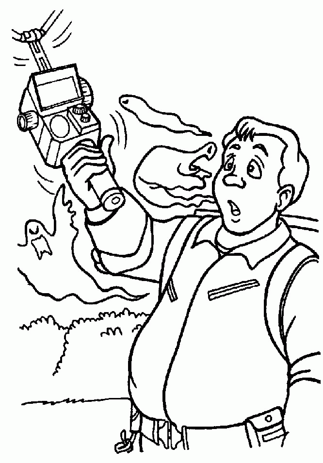 Ghostbusters And Weapon Coloring Page