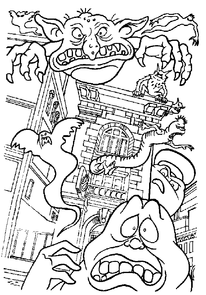 Scary Ghostbusters Coloring Page