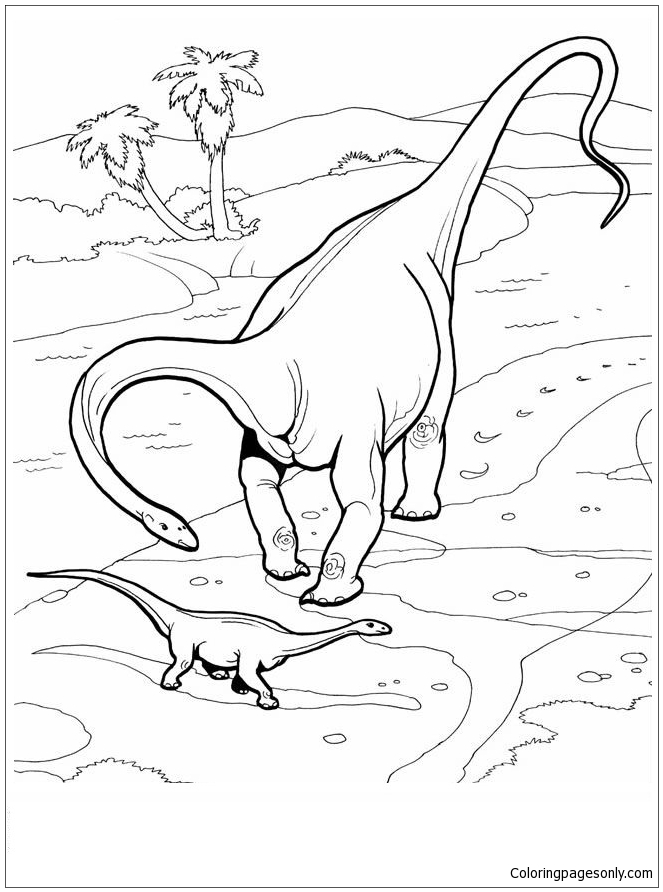 Giant Dinosaur Diplodocus Coloring Pages