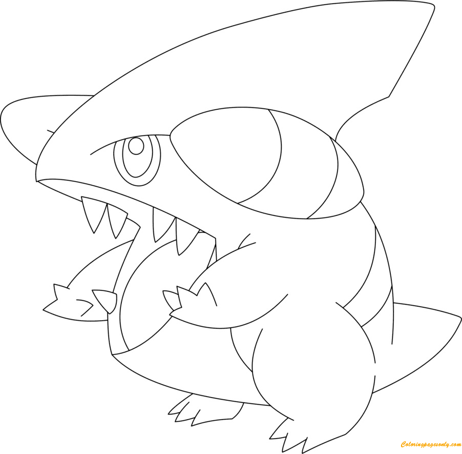 gible coloring page high quality pokemon