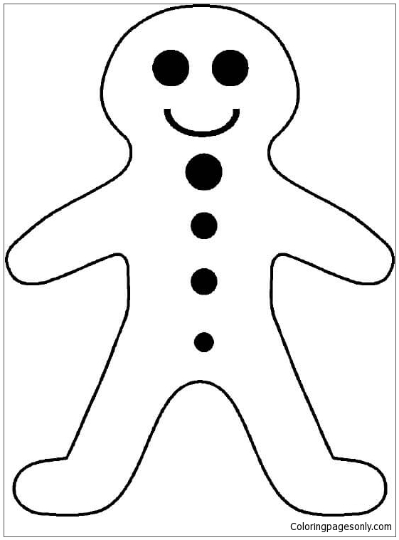 Gingerbread Boy Coloring Page