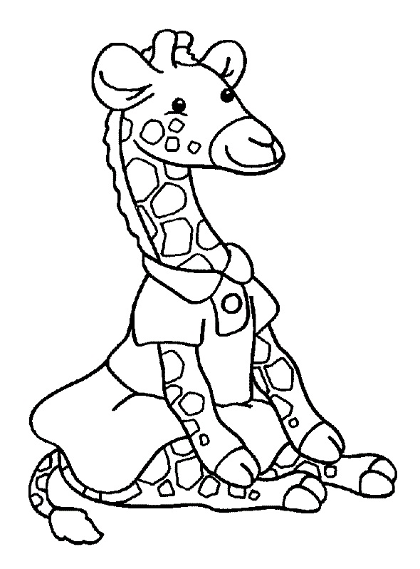 Giraffe Wearing A Dress Coloring Pages