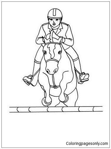 girl on a jumping horse coloring page  free coloring pages