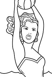 Girl with Ball By Roy Lichtenstein Coloring Pages