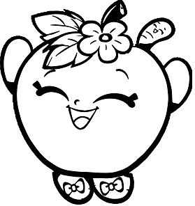 Girls Shopkins Apple Coloring Page