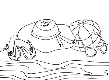 Girls Summer Stuff Coloring Pages