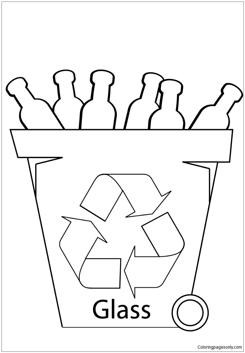 Glass Recycling Bin Coloring Pages