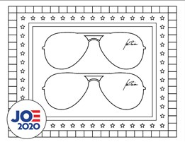 Glasses Joe Biden 2020 Coloring Pages