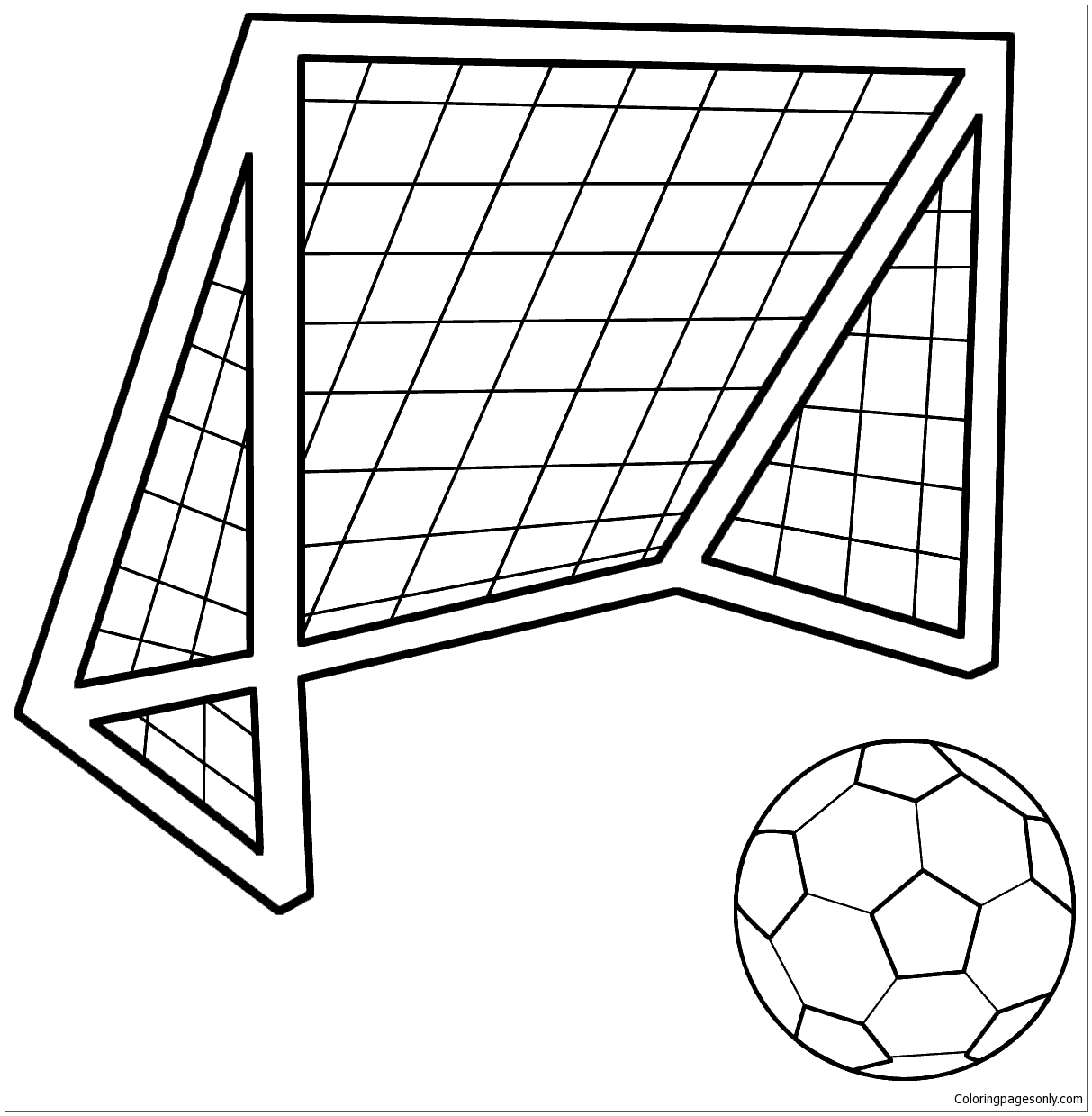 Goal and Ball Soccer Coloring Pages
