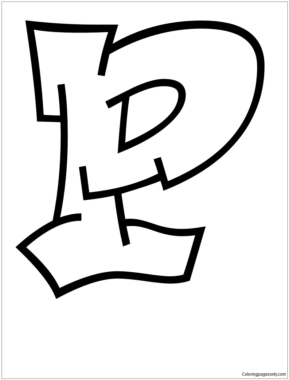 Lettera P dei graffiti dalla lettera P