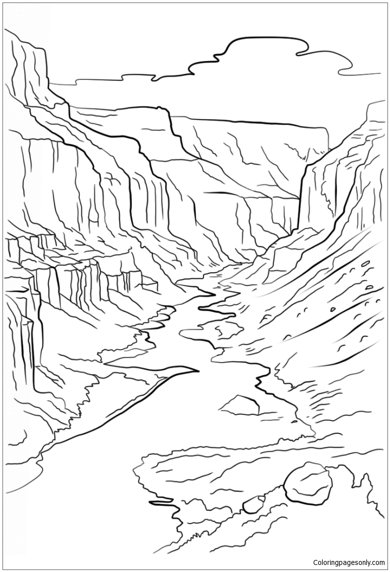 Grand Canyon Coloring Page - Free Printable Coloring Pages