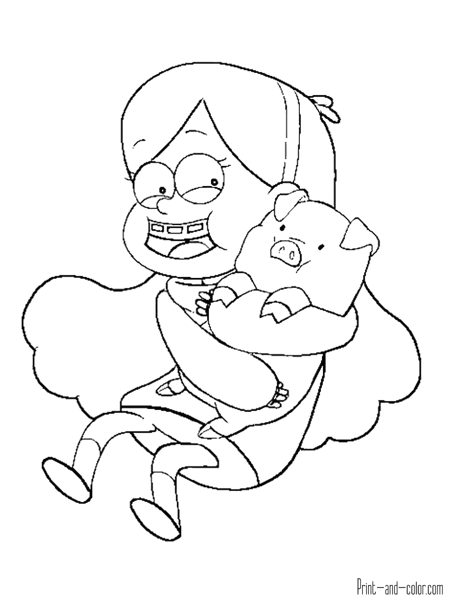 Mabel with Waddles from Gravity Falls