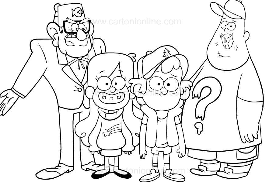 Characters in Gravity Falls Coloring Pages