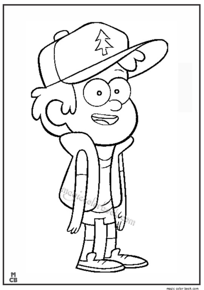 Dipper Pines from Gravity Falls Coloring Page