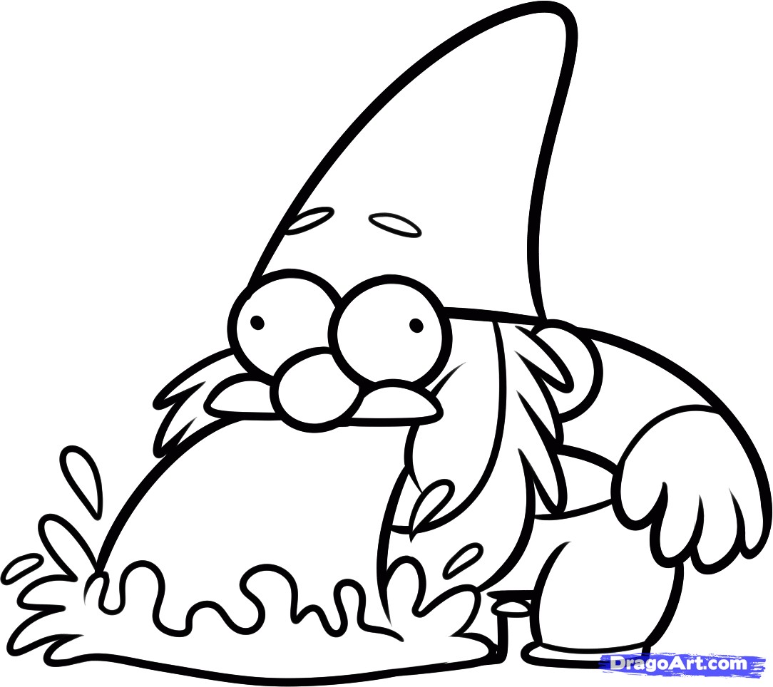 Jeff The Gnome in Gravity Falls Coloring Page