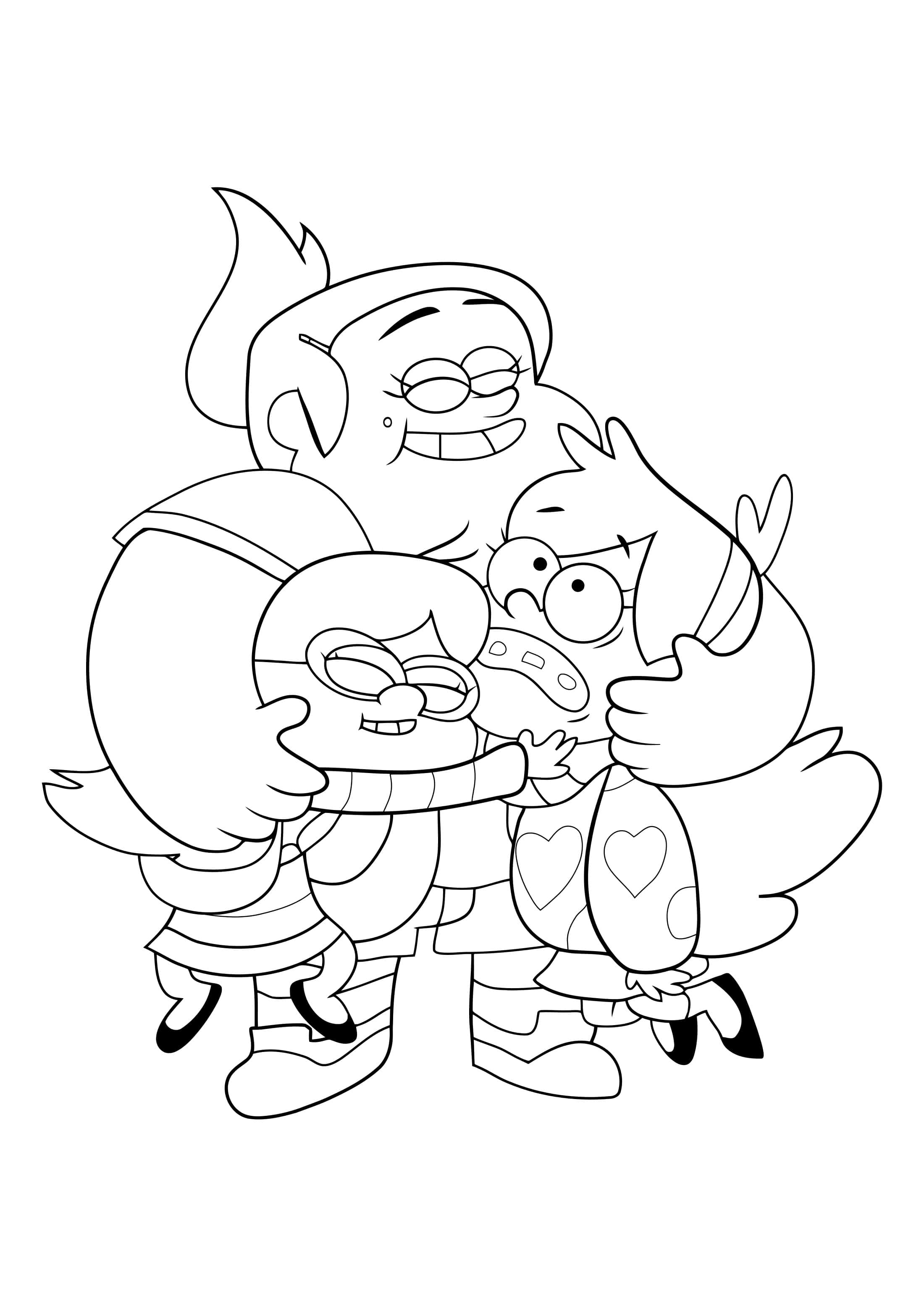 Free Gravity Falls Characters Coloring Page