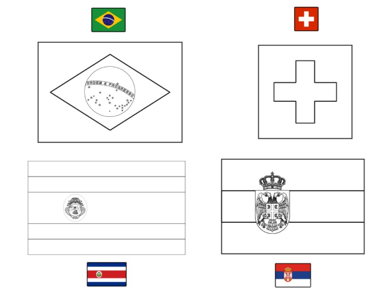 Gruppe E-Weltmeisterschaft 2018 aus Flaggen der Weltmeisterschaft 2018